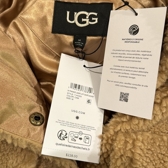 UGG Woman’s Tan Sherpa Coat - Picture 2 of 2